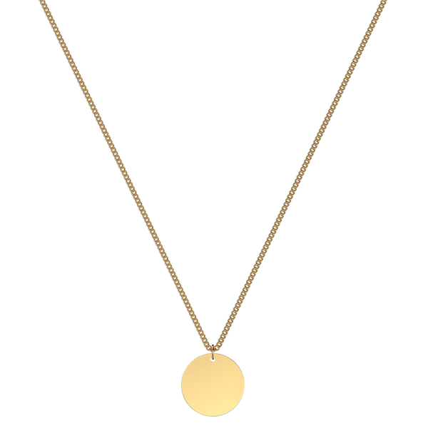 10x Premium Small Circle Pendant - Gold Plated Engravable Blank St.Steel