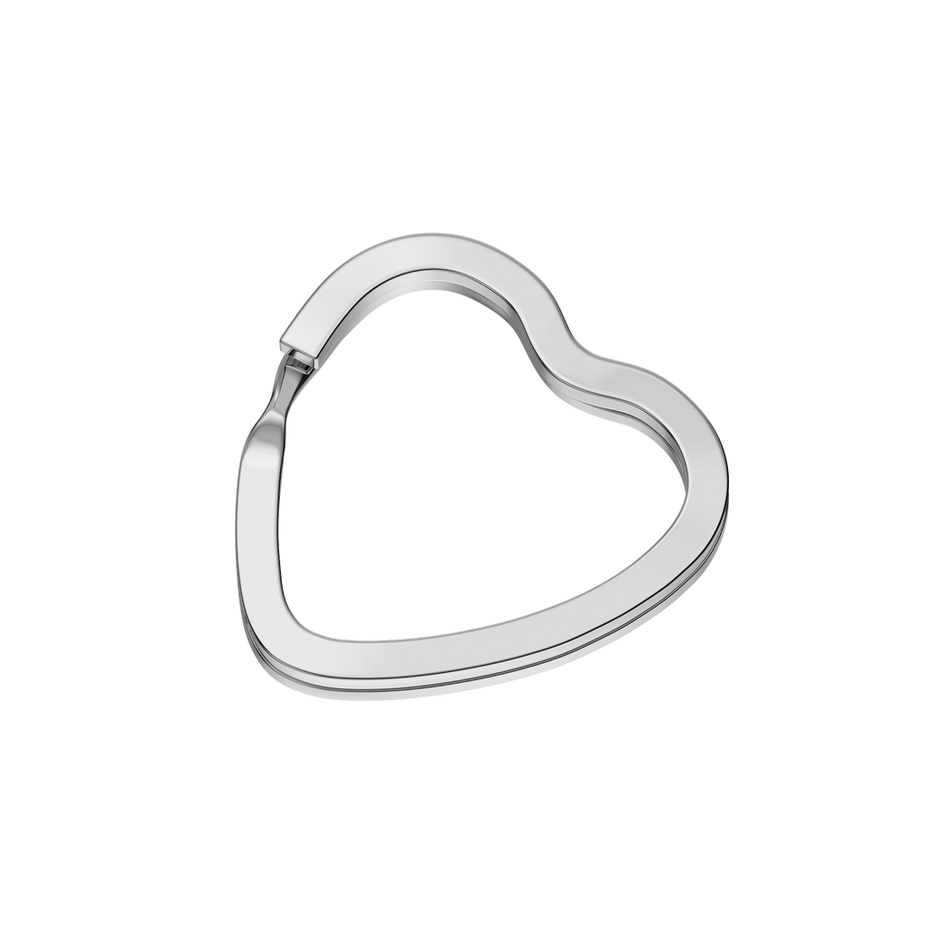 10x Premium Heart Shaped Keyring Split-Ring Attachment - St.Steel