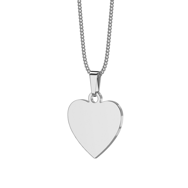 10x Premium Medium Heart Pendant - Engravable Blank St.Steel