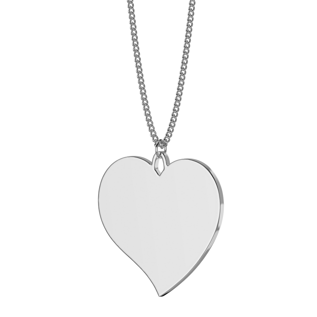 10x Premium Flared Heart Pendant - Engravable Blank St.Steel