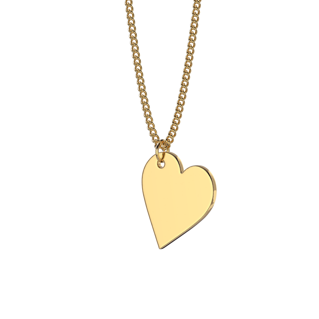 10x Premium Hanging Heart Pendant - Engravable Blank Gold Plated St.Steel