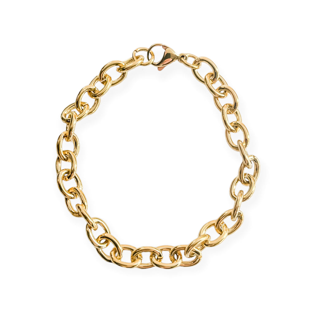 10 x Link Bracelet - Gold Plated St.Steel