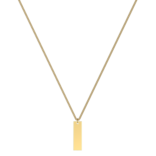 10x Premium Long Rectangle Pendant - Gold Plated Engravable Blank St.Steel