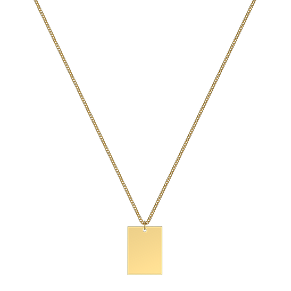 10x Premium Mini Rectangle Pendant - Gold Plated Engravable Blank St.Steel