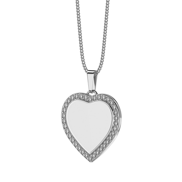 10x Premium Heart Pendant with Gem Stones - Engravable Blank St.Steel