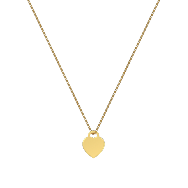 10x Premium T-Heart Pendant - Gold Plated Engravable Blank St.Steel