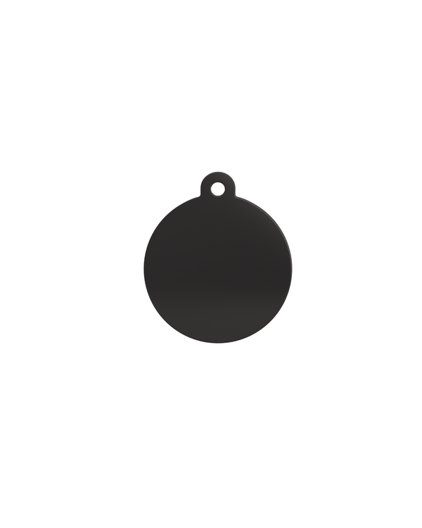 10x Large Circle Pet Tags - Black Plated St.Steel (C32-BK)