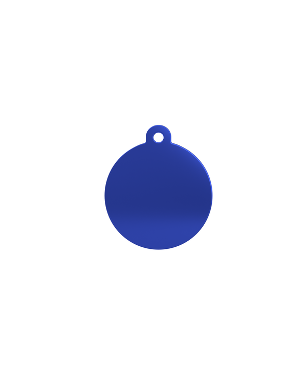10x Large Circle Pet Tags - Blue Plated St.Steel (C32-BLU)
