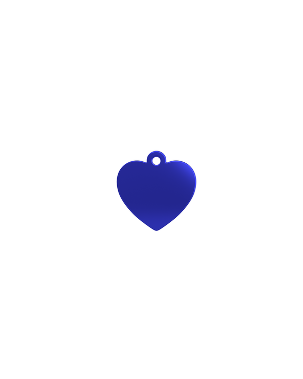 10x Heart Pet Tags - Blue Plated St.Steel (H24-BLU)