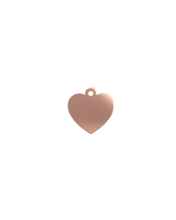 10x Heart Pet Tags - Rose Gold Plated St.Steel (H24-RSGLD)
