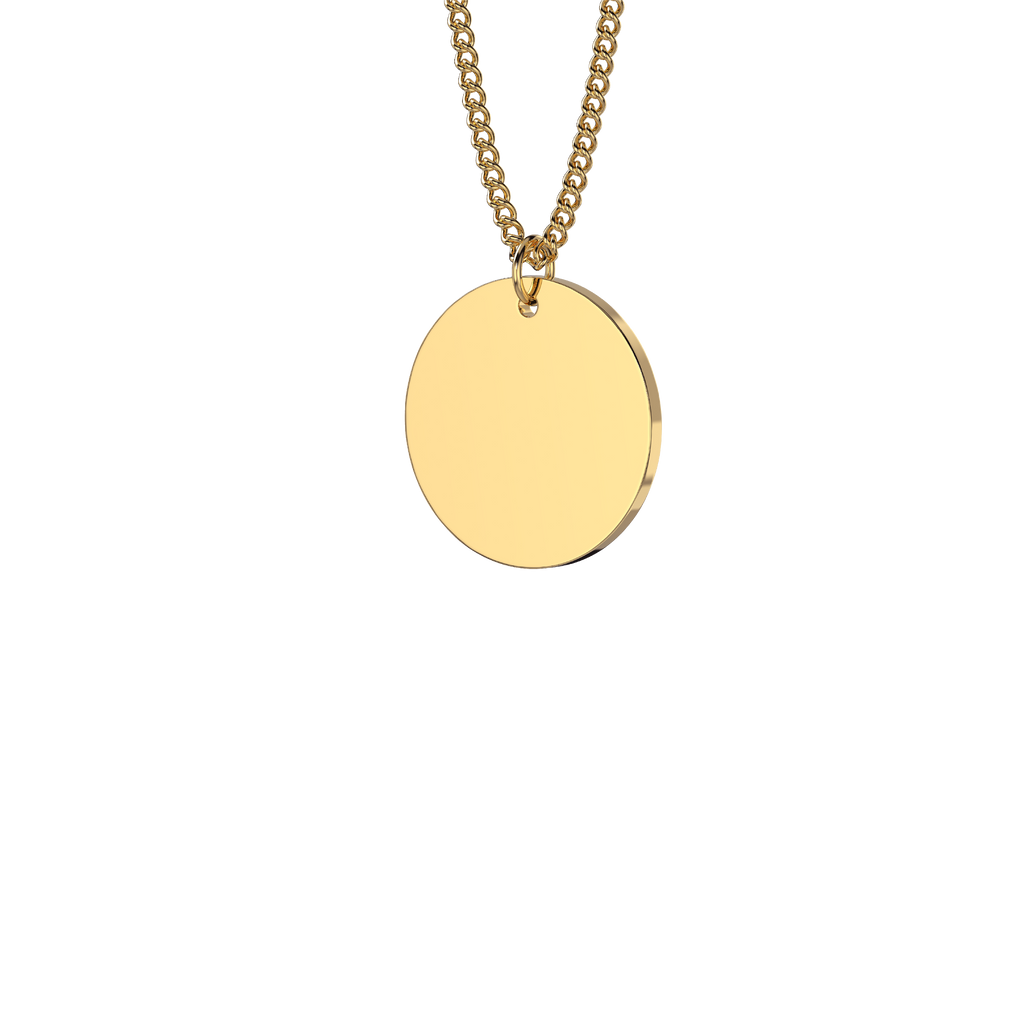 10x Premium Small Circle Pendant - Gold Plated Engravable Blank St.Steel