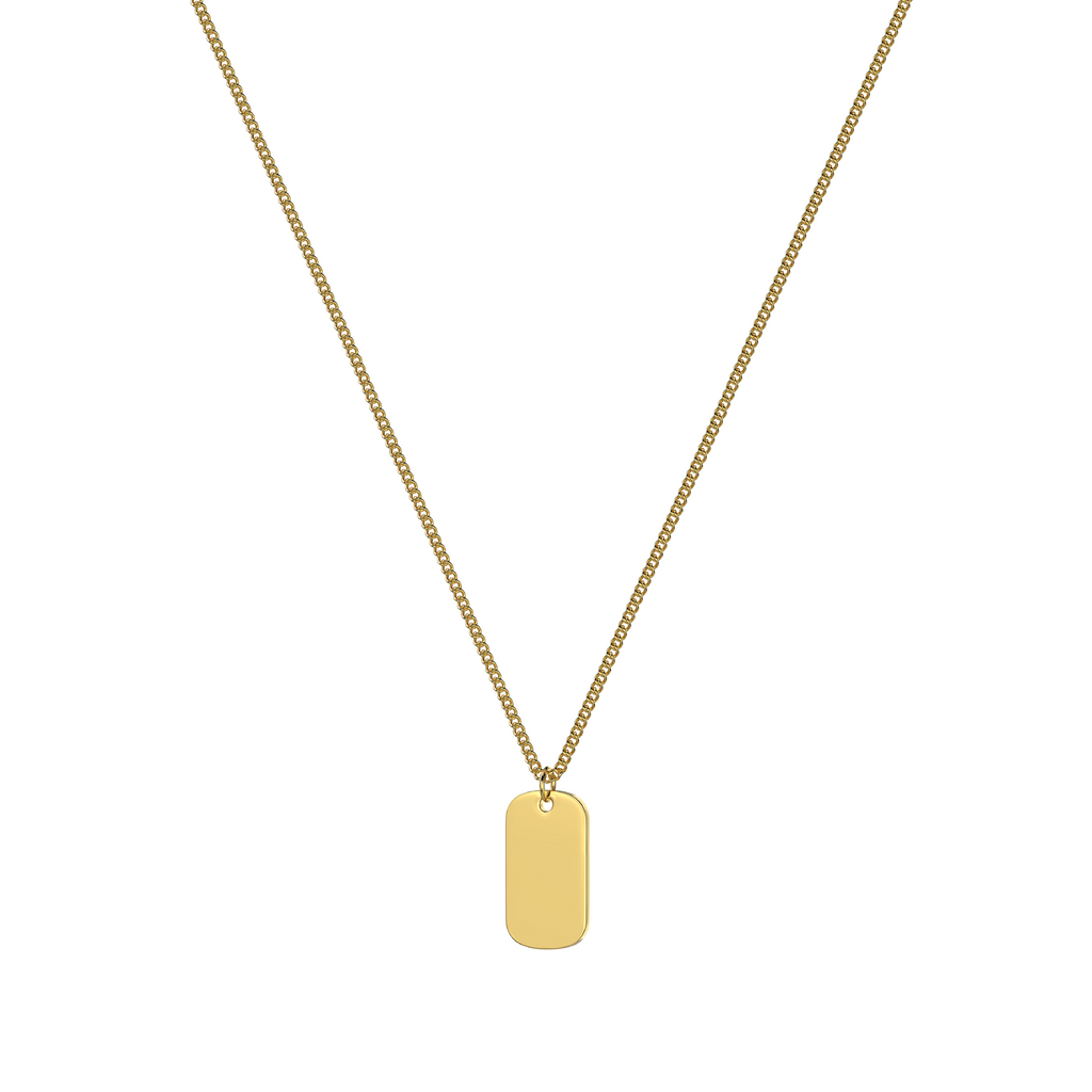 LARGE DOG TAG ID NECKLACE, GOLD – Dorsey