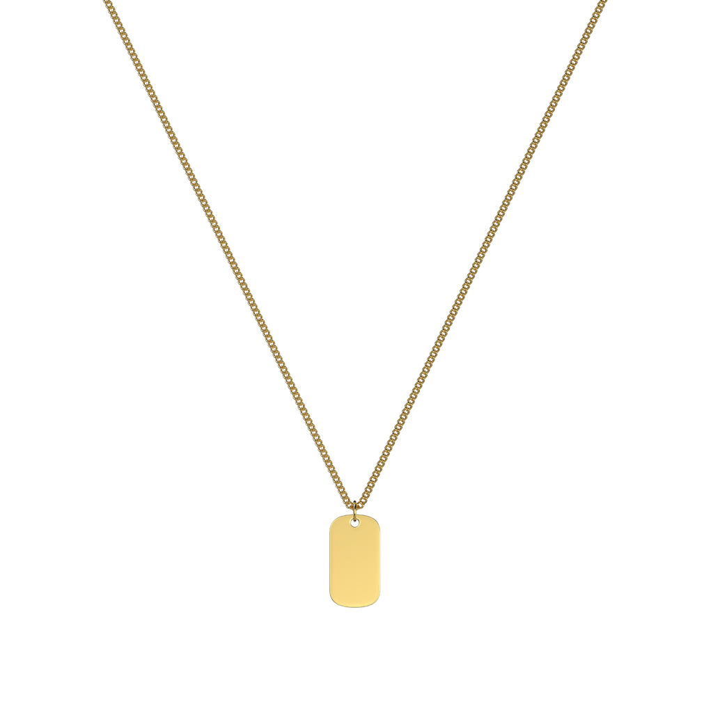 Gold id tag top necklace