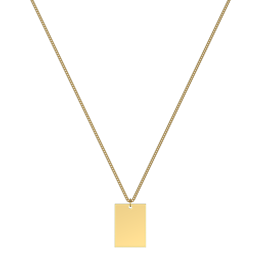 10x Premium Mini Rectangle Pendant Gold Plated Engravable Blank St.S Metaza Ltd