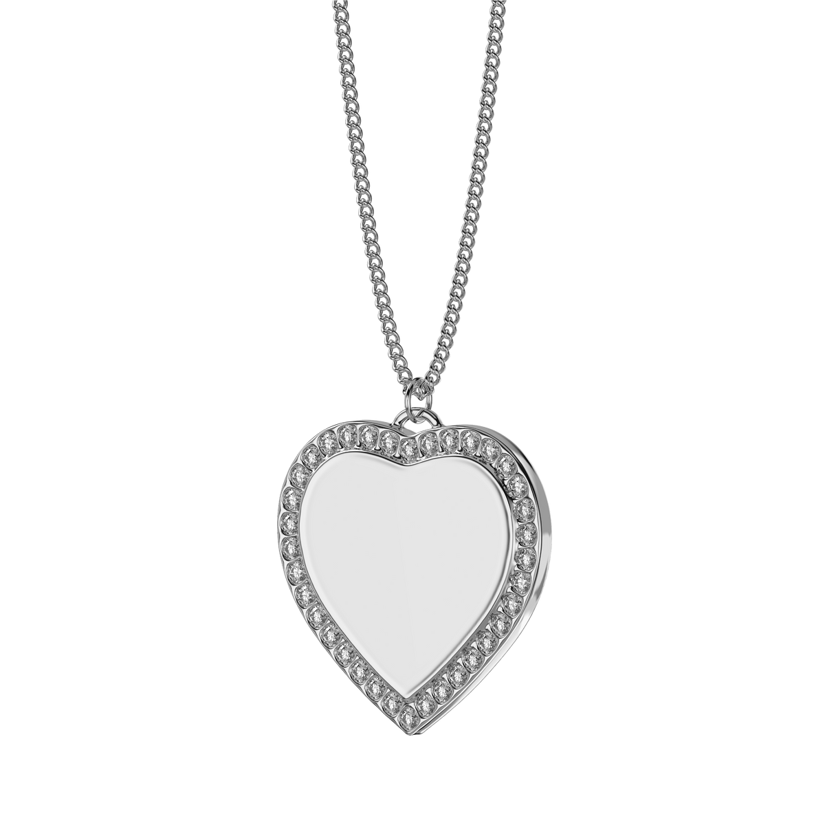 10x Premium Heart Pendant with Gem Stones - Engravable Blank St.Steel ...
